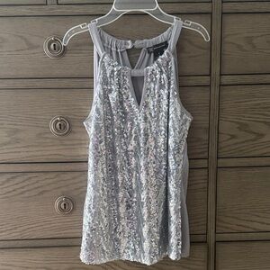 INC International Concepts Silver Sequin Tank